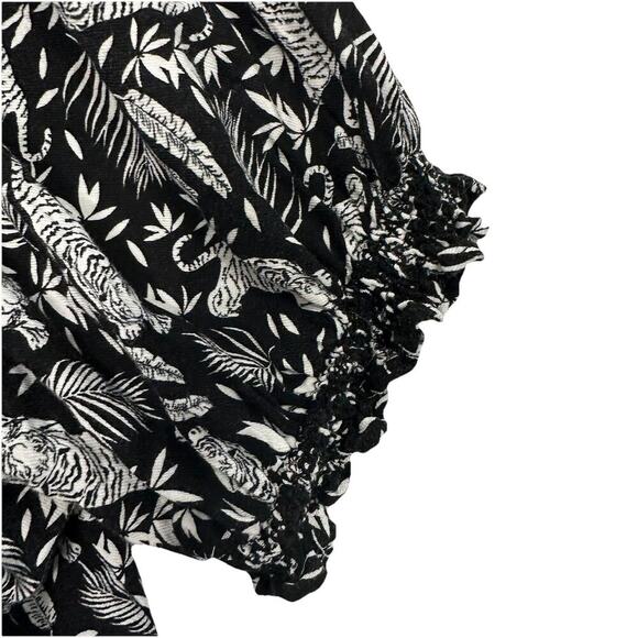 Old Navy Dress Womens XXL Black White Tigers Printed Lined Vacation Resort - Picture 3 of 14